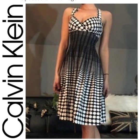 Calvin Klein Surplice Fit & Flare Midi Dress - Picture 1 of 7